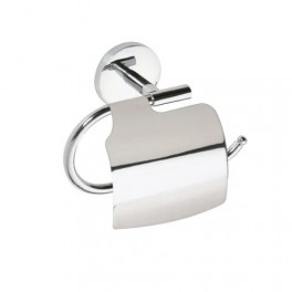 Dérouleur papier toilette avec couvercle ALFA en chrome 7cm x 16cm x 17,5cm