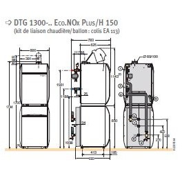 EA113 - KIT LIAISON DTG E 130 ECO-NOX PLUS  BH 150L  - DE DIETRICH