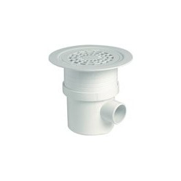 SIPHON sortie VERTICALE 50/63 SOL et GRILLE PVC