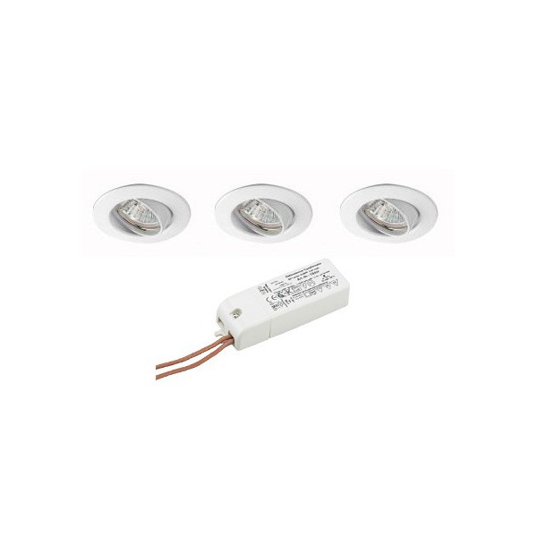 LOT DE 5 KIT CHANTIER SPOTS 50W ORIENT BLANC ENCASTRE