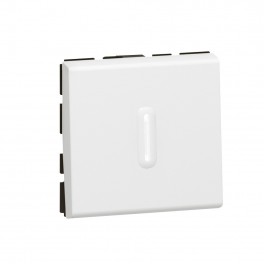 POUSSOIR INVERSEUR PROG MOSAIC A VOYANT LED - 2 MOD - 6 A - BLANC